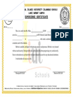 Iiui Experience Certificate