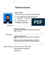 Mechanical Engineer: Male - Date of Birth: 15/02/1992 - Nationality: Pakistani