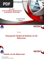 Managerial Jobs Models and Methods