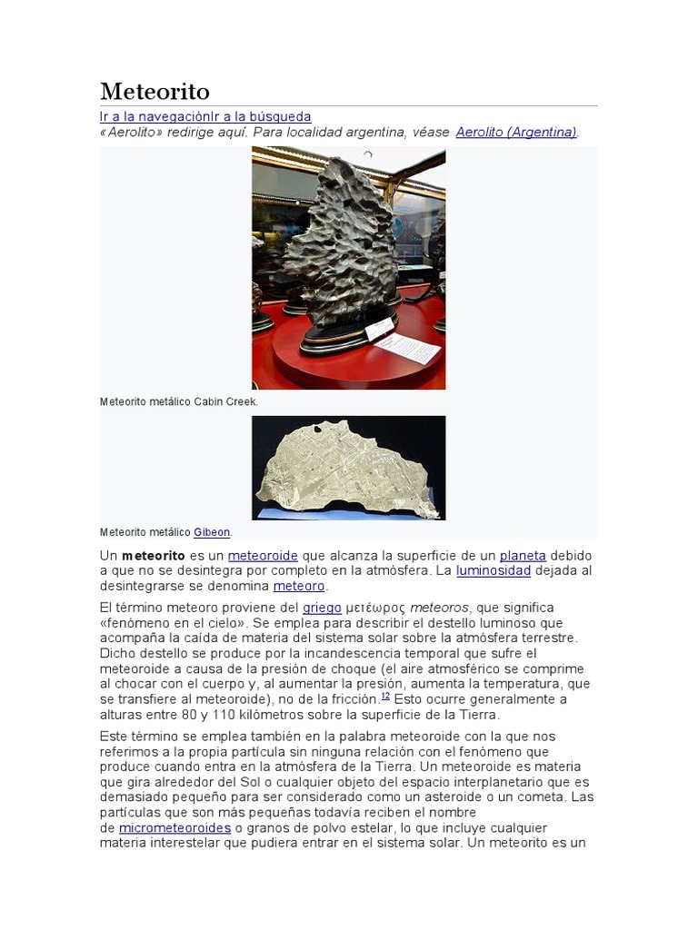 Tipos y características de meteoritos | PDF | Meteorito | Ciencia planetaria, image size:768x1024