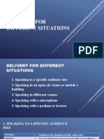 Delivery For Different Situations