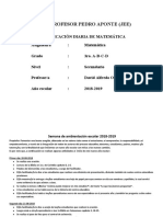 PLANIFICACIÓN DIARIA PARA 3ro. DEL NIVEL SECUNDARIO DEL SEGUNDO CICLO 2017-2018