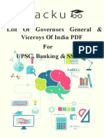 List of Governors General & Viceroys of India PDF For UPSC, Banking & SSC Exams