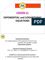 Math12-1 - Lesson 11 - Exponential and Logarithmic Equations