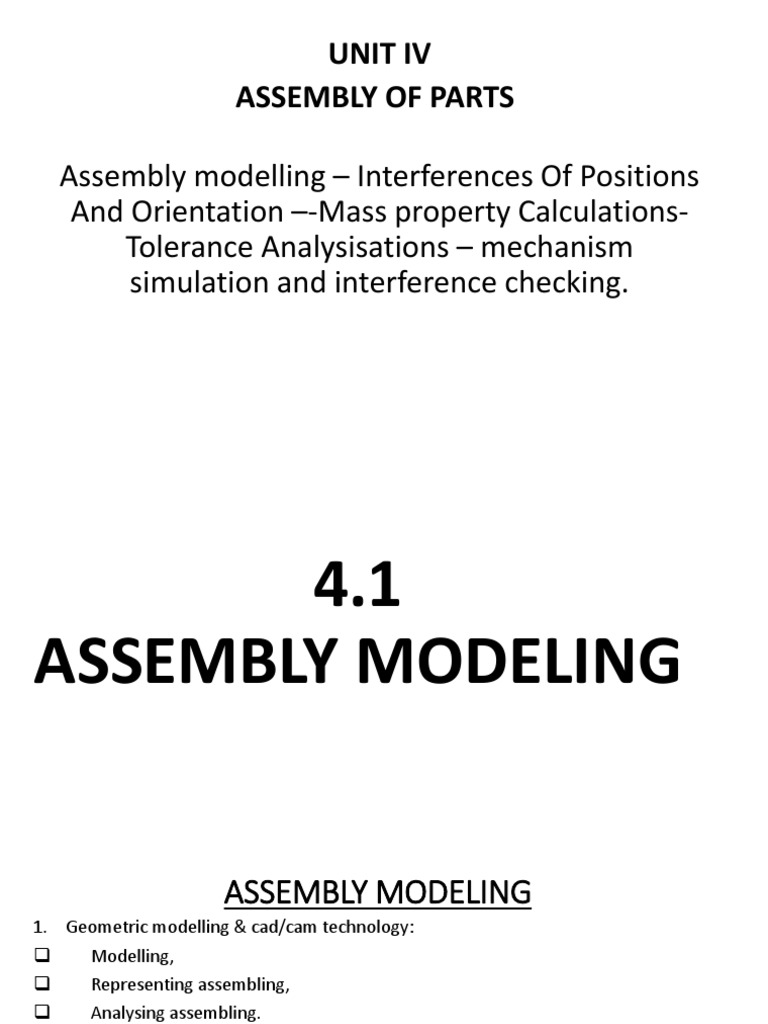 Assembly Modeling and Tolerance Analysis | PDF | Simulation | Center Of ...