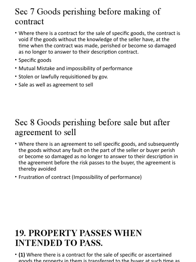 Passing of Property in Specific Goods | PDF | Bill Of Lading | Receipt