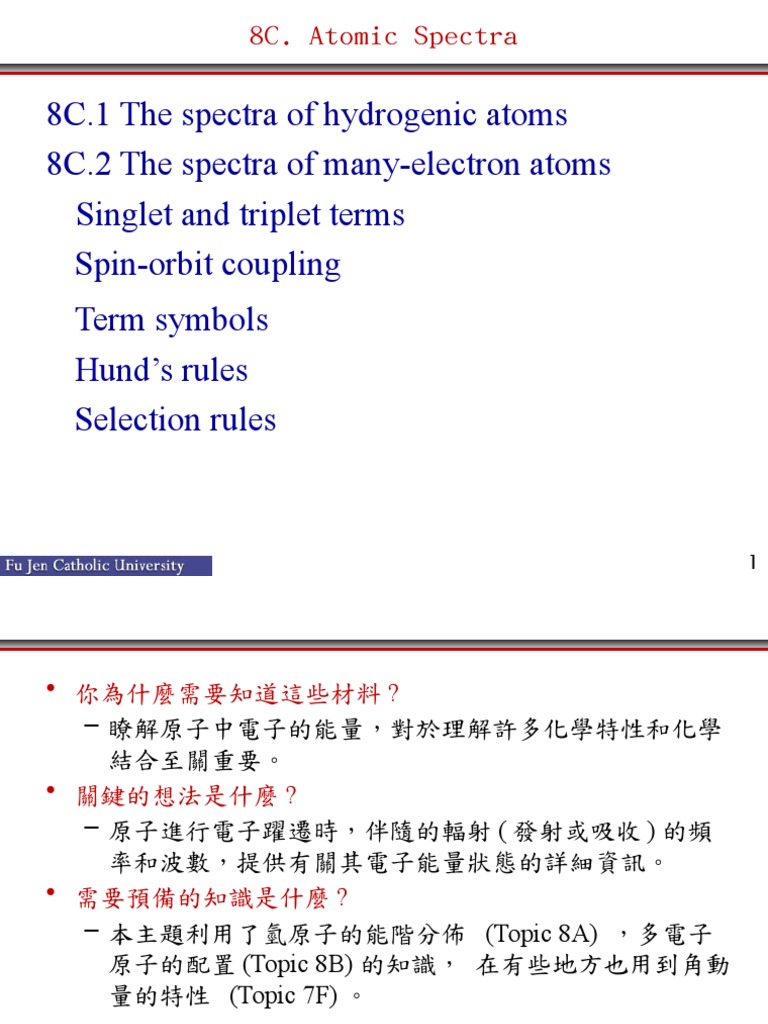 A11 - Ch08C Atomic Spectra (Rev.) | PDF