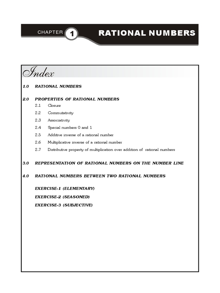 Rational Numbers Pdf Numbers Rational Number