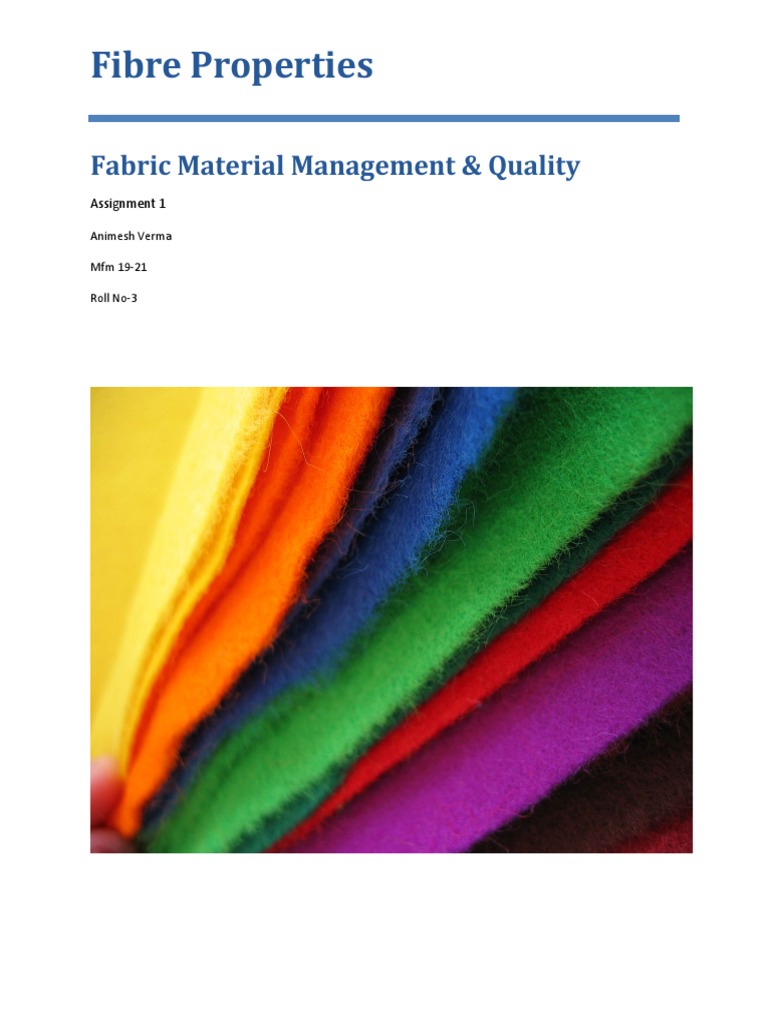 Fibre Properties: Fabric Material Management & Quality | PDF | Fibers ...