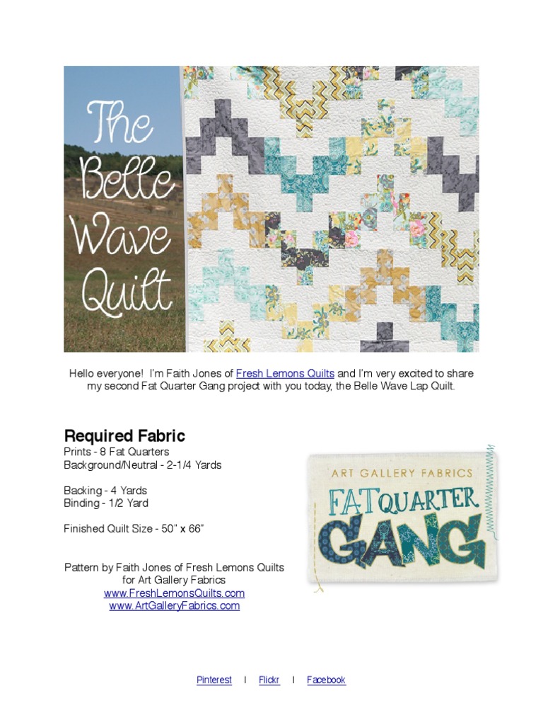 Belle Wave Lap Quilt Pattern PDF Quilt Seam (Sewing)