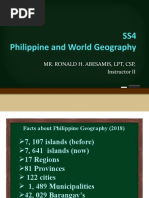 SS4 Philippine and World Geography: Mr. Ronald H. Abesamis, LPT, CSP, Instructor II