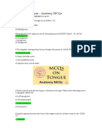 Mcqs On Tongue - Anatomy Mcqs