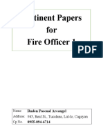 Pertinent Papers For Fire Officer 1: Ruden Pascual Arcangel 0955-094-6714
