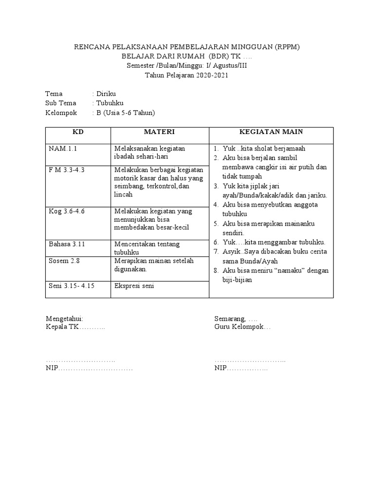 Rppm Bdr Minggu 1 Pdf