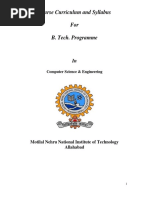 Course Curriculum and Syllabus For B. Tech. Programme: Motilal Nehru National Institute of Technology Allahabad