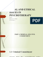 Legal and Ethical Issues in Psychotherapy