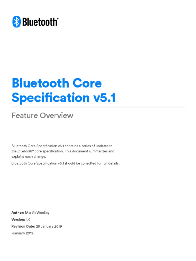 Bluetooth Core Specification v5.1: Feature Overview | PDF | Bluetooth ...