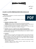 Class V Cavity Preparation For Amaglam Indications: 1-Caries