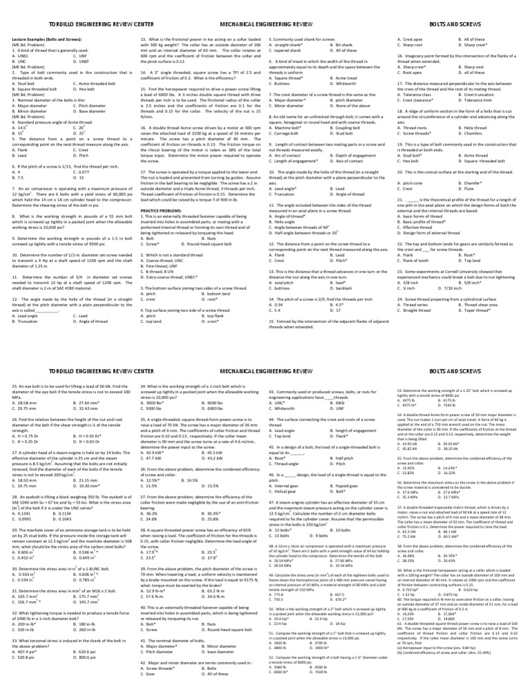 Understanding Bolts and Screws | PDF | Nut (Hardware) | Screw