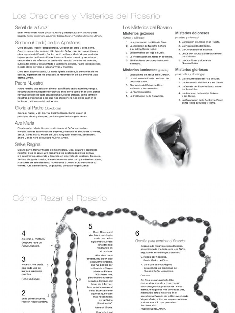 El Santo Rosario Guía Rápida | Descargar gratis PDF | María, madre de ...