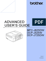Advanced User'S Guide: MFC-J625DW DCP-J525W DCP-J725DW