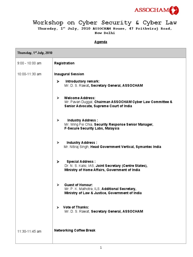 Cyber Security Agenda 2010 | PDF | Computer Security | Security