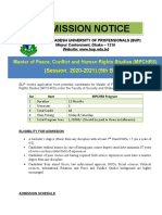 Admission Notice: (Session: 2020-2021) (5th Batch)