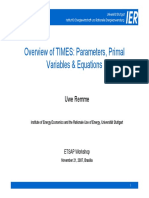 Overview of TIMES Parameters, Variables and Equations
