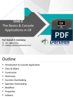 Unit-2: The Basics & Console Applications in C#