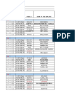 Ryan International School, Kharghar: R No Class Timing Subject Name of The Teacher