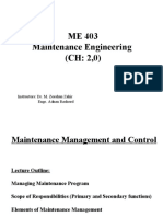 Lecture 7 Maintenance Management and Control