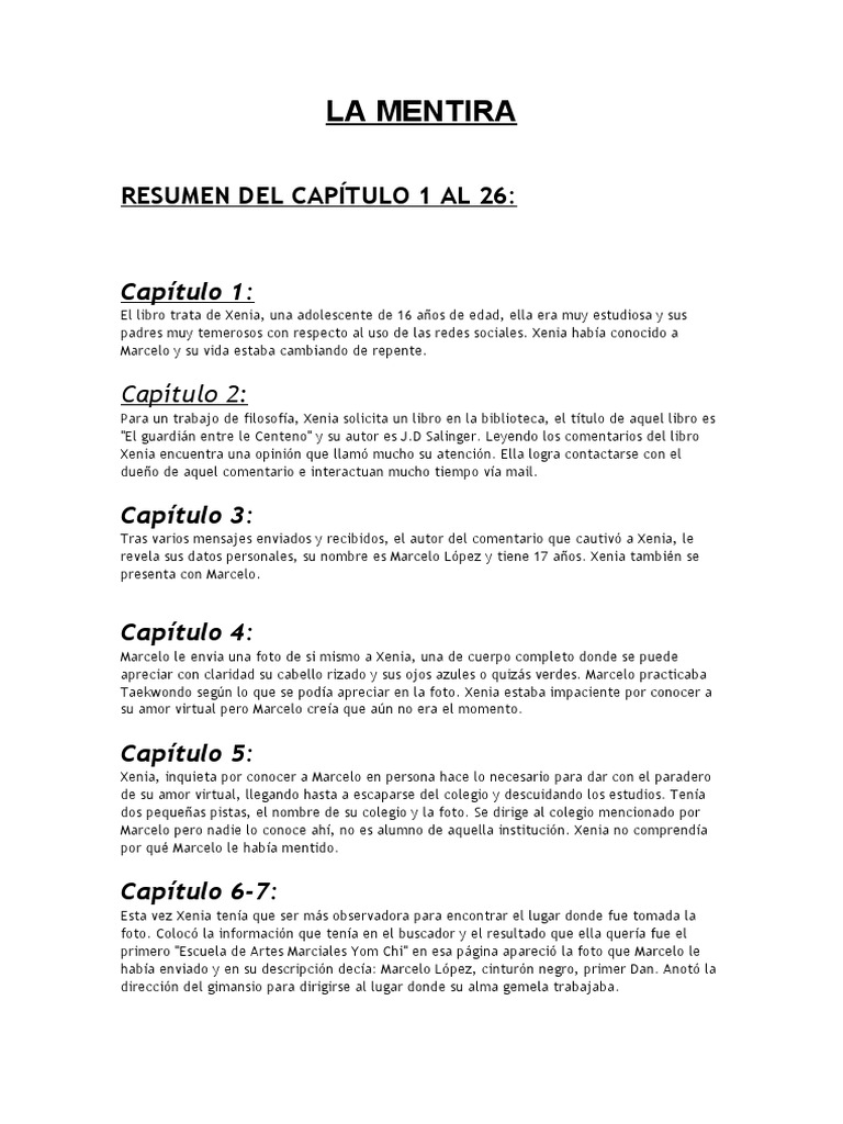 Resumen Del Libro La Mentira, PDF