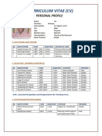 Curriculum Vitae (CV) : Personal Profile