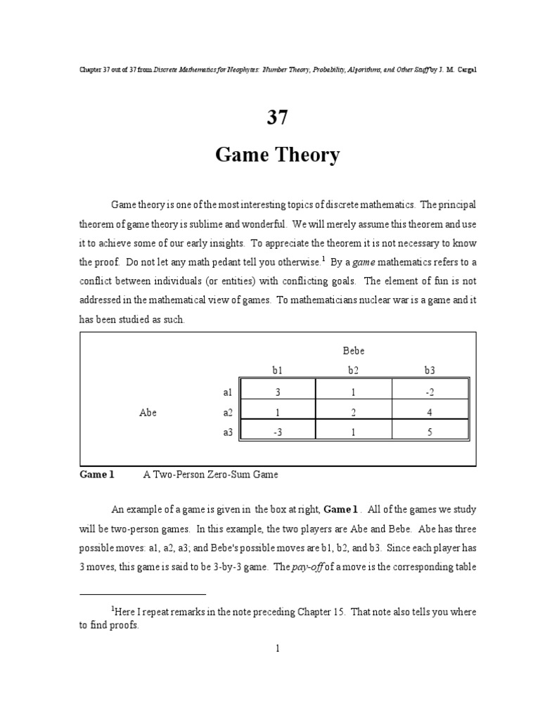 37 Games | PDF | Linear Programming | Mathematical Concepts