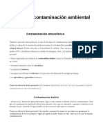 Tipos de Contaminación Ambiental