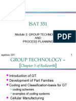 ISAT 331: Module 3: Group Technology AND Process Planning