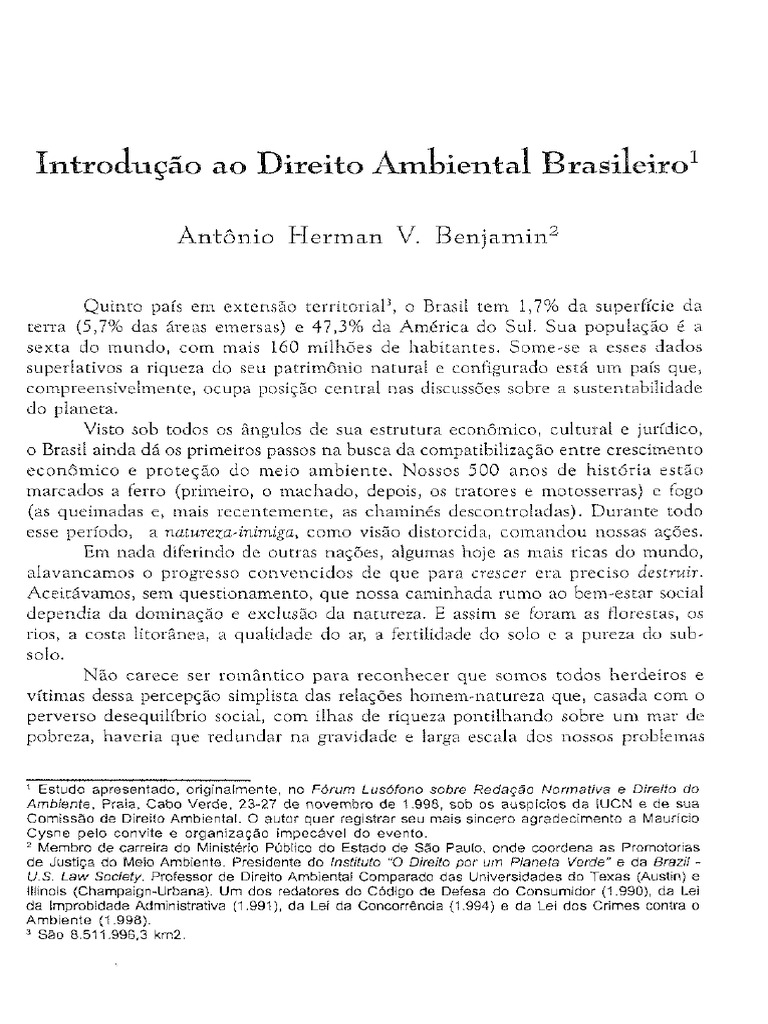 Introdução ao Direito Ambiental no Brasil | PDF | Constituição ...