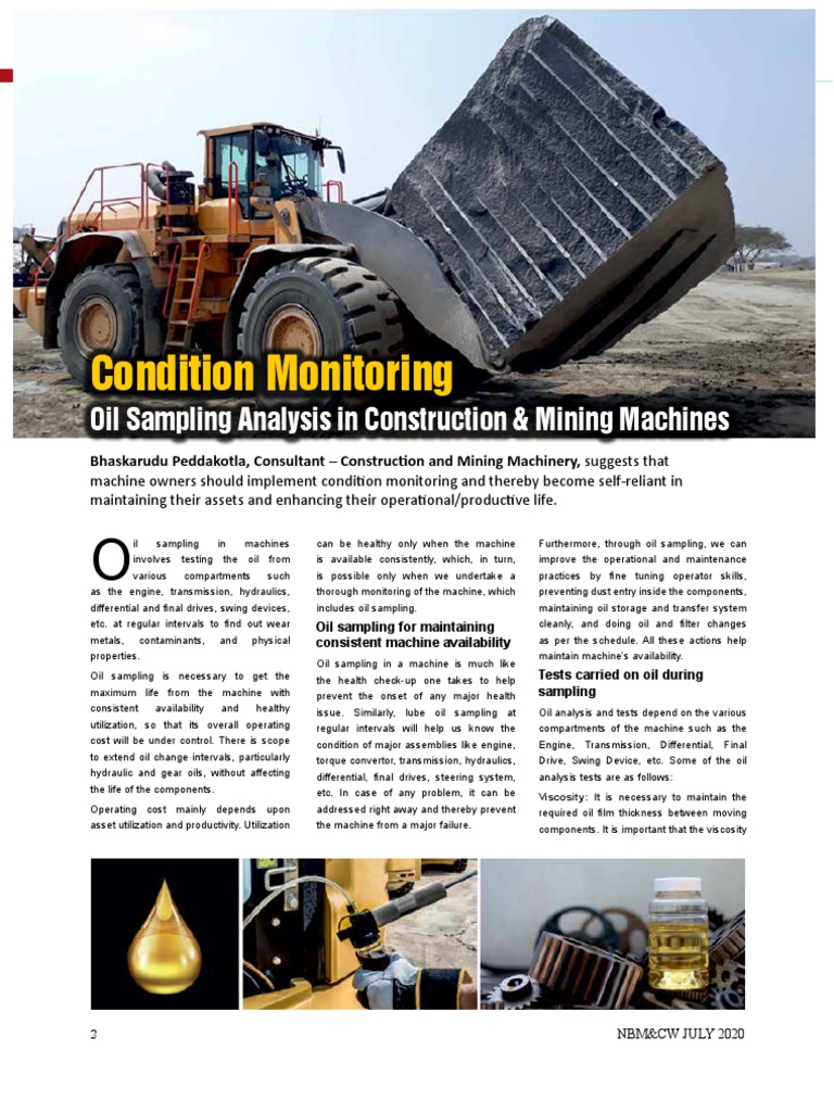 Oil Sampling Analysis in Construction & Mining Machines A Key to Consistent Availability