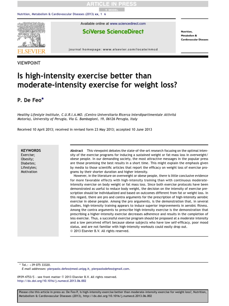 Is High-Intensity Exercise Better Than Moderate-Intensity Exercise For ...
