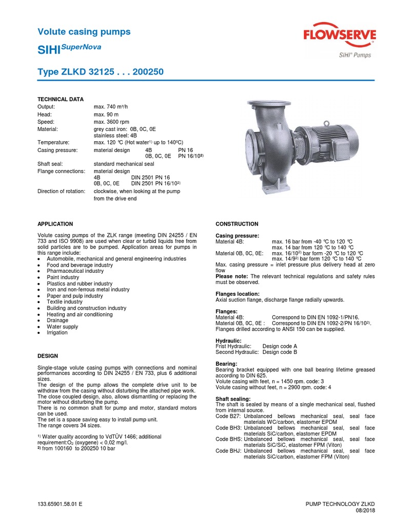 ZLKD Volute Casing Pump Overview | PDF | Pump | Bearing (Mechanical)