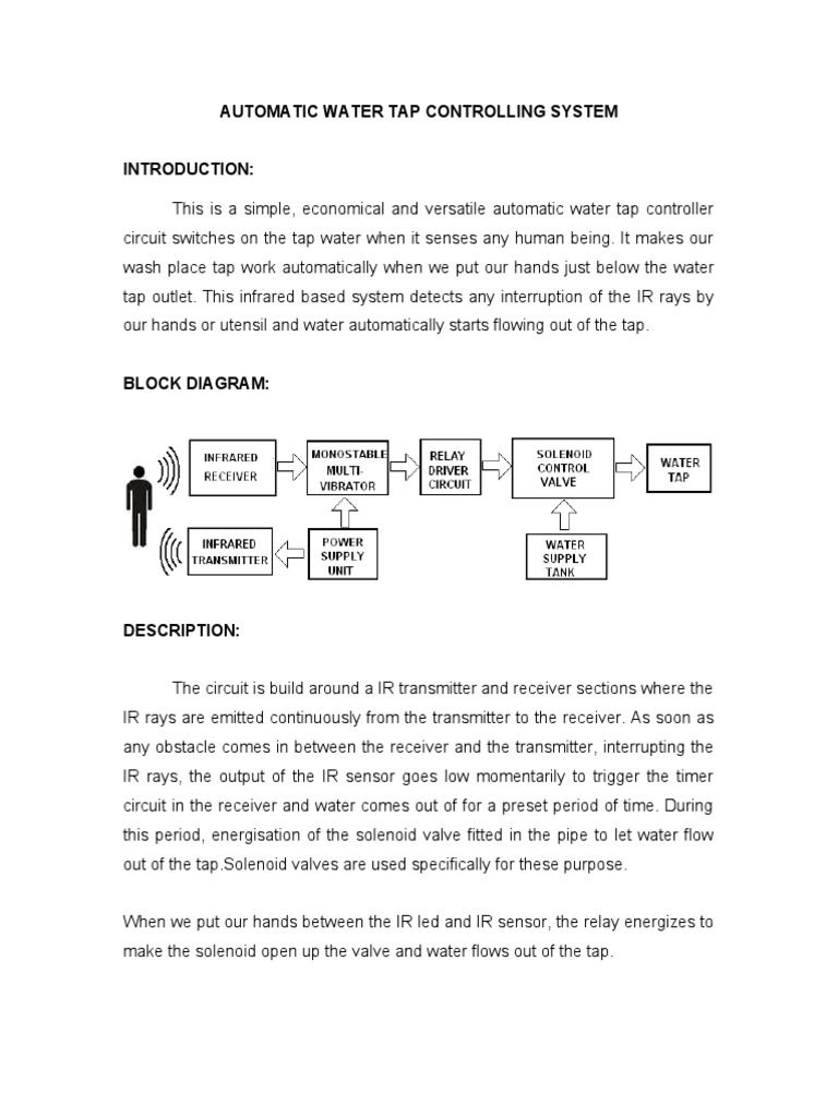 Automatic Water Tap Control System | PDF