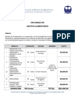 Aditivos Alimentarios - Costos PDF