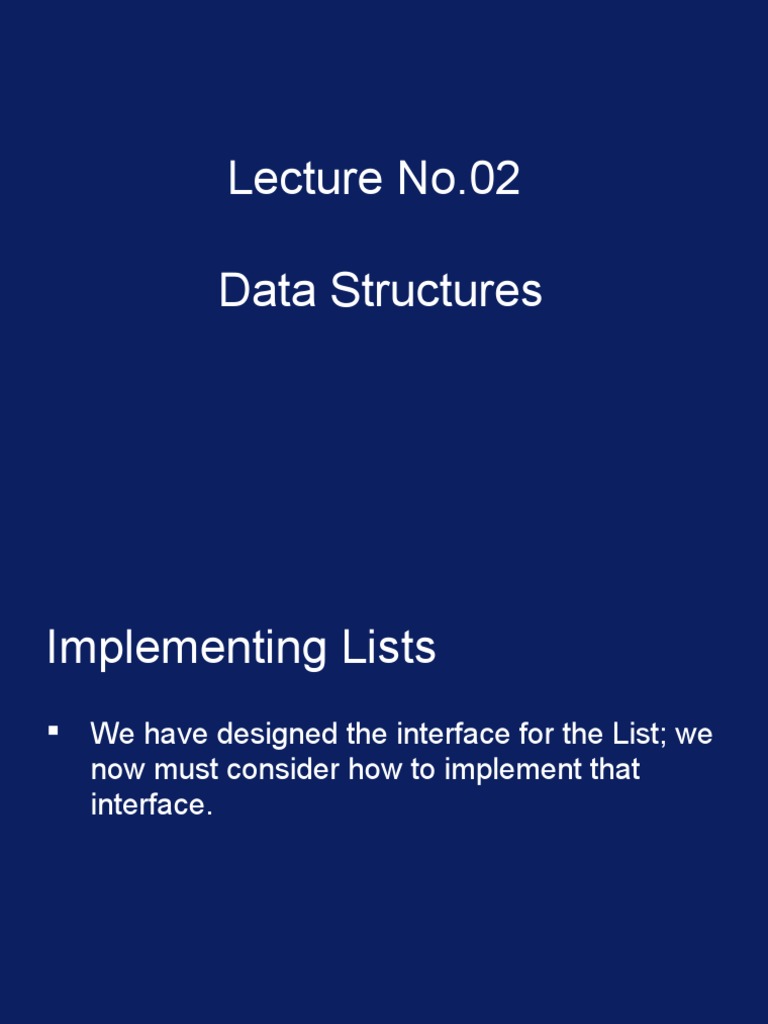 Implementing Lists in Data Structures | PDF | Array Data Structure ...