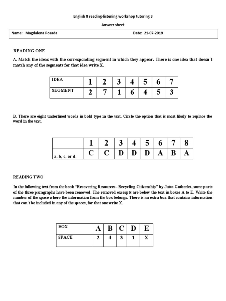 Answer Sheet 1 | PDF | Immigration | The United States