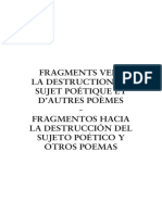 Fragments vers la destruction du sujet poétique et d´autres poèmes, d´Alberto Julián Pérez