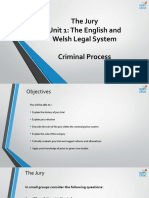 The Jury Unit 1: The English and Welsh Legal System Criminal Process