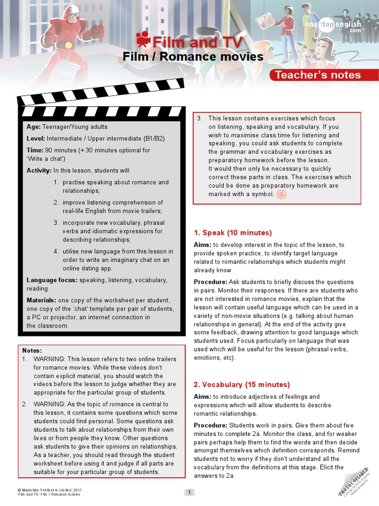 Film and TV - Romance Movies PDF | PDF | Romance (Love) | Vocabulary
