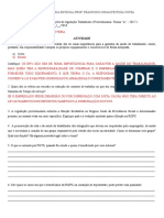 ESCOLA TÉCNICA ESTDUAL PROF. FRANCISCO JONAS FEITOSA COSTA - Noções de legislação Trabalhista e Previdenciária