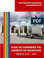 Plan de gobierno de Wanchaq 2019-2022