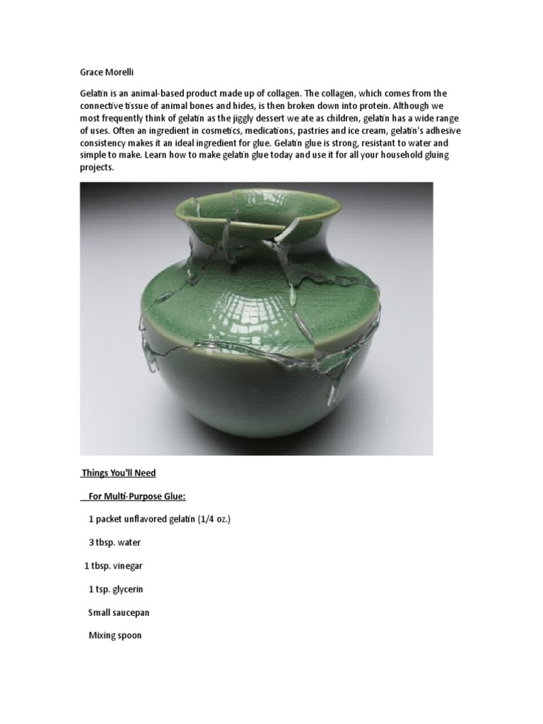 How To Make Gelatin Glue 1 PDF Gelatin Adhesive